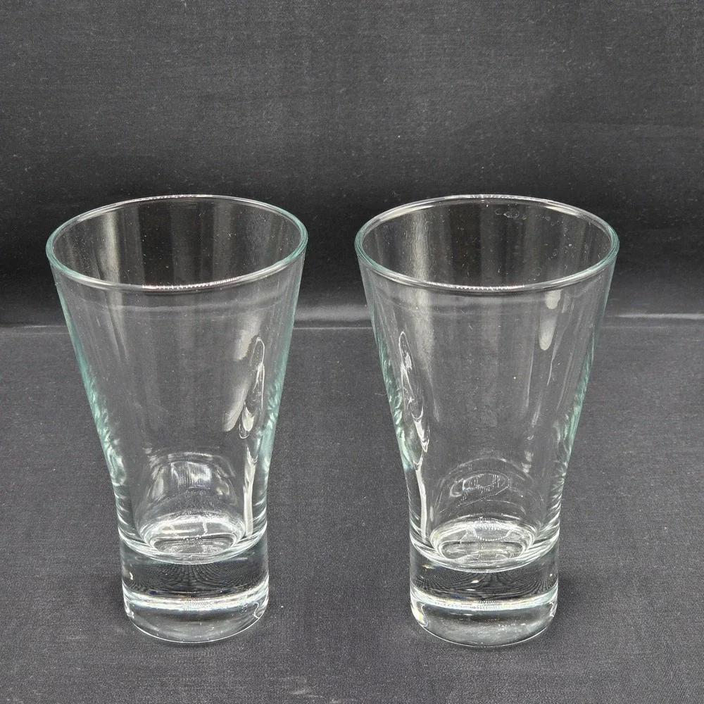 Set of 2 Clear Glass Shot Glasses Weighted Base Tapered Design Barware 5
